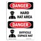 Signmission OSHA Danger Sign, Hard Hat Area Bilingual, 10in X 7in Rigid Plastic, OS-DS-P-710-VF-1292 OS-DS-P-710-VF-1292 - alternate 1